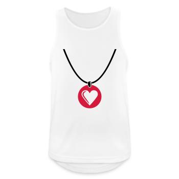 Collier - Coeur - Débardeur respirant Homme - blanc - Devant - Nick (188cm)