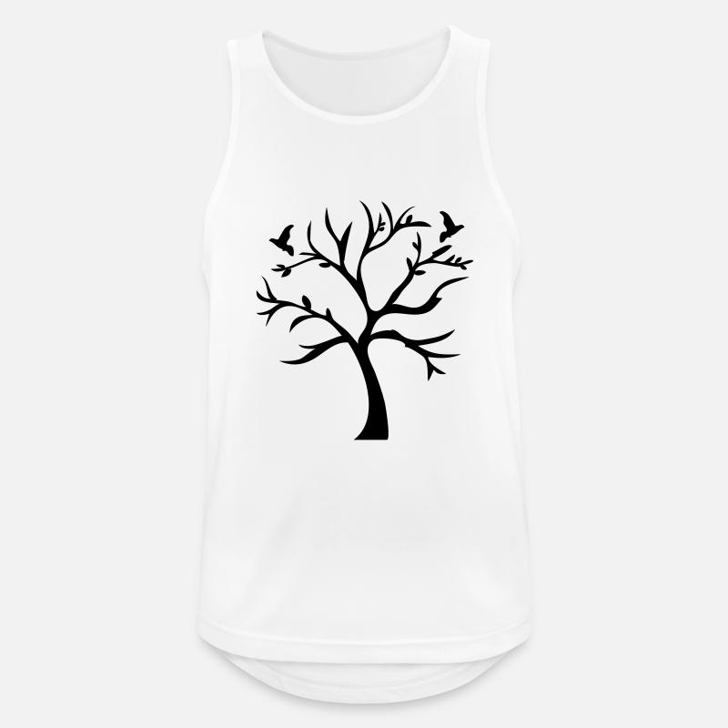 Tree & Brids - Männer Tank Top atmungsaktiv - Weiß