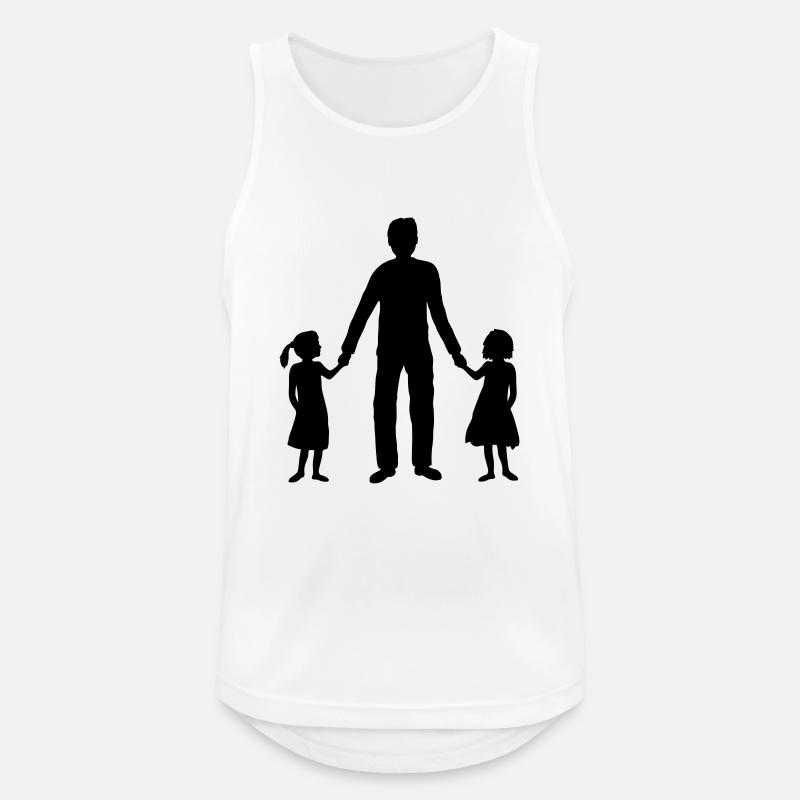 2 Töchter Papa Team - Männer Tank Top atmungsaktiv - Weiß