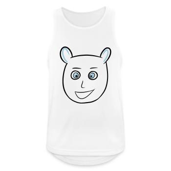 PabsyYouBär - Männer Tank Top atmungsaktiv - Weiß - Vorne - Nick (188cm)