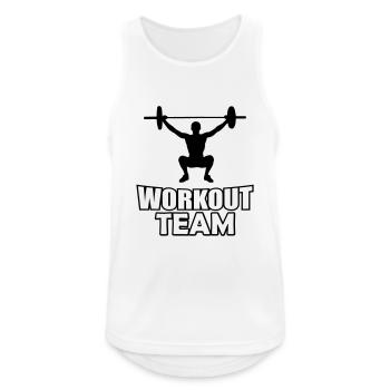 Workout Team - Männer Tank Top atmungsaktiv - Weiß - Vorne - Nick (188cm)