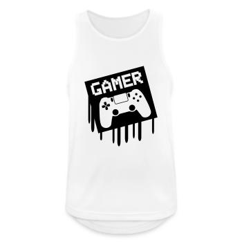 gamer - Men's Breathable Tank Top - white - Front - Nick (188cm)