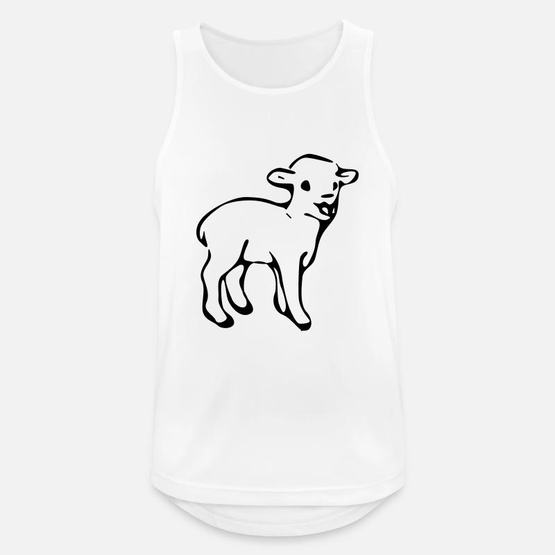 Lamm - Männer Tank Top atmungsaktiv - Weiß