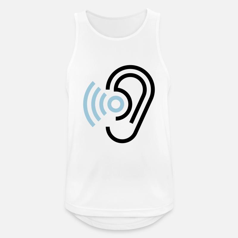 Ohr und Hörgerät - Männer Tank Top atmungsaktiv - Weiß
