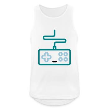 Jeux / eSports / contrôleur - Débardeur respirant Homme - blanc - Devant - Nick (188cm)