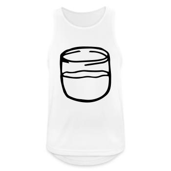 glas, glas halb voll, Glas gefüllt - Männer Tank Top atmungsaktiv - Weiß - Vorne - Nick (188cm)