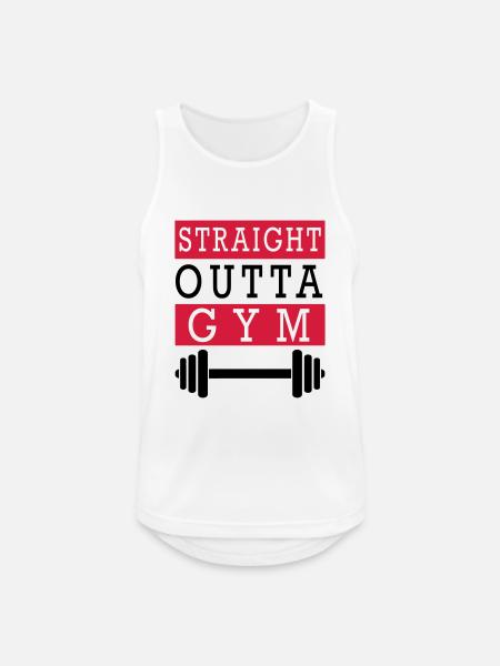 STRAIGHT OUTTA GYM (v) - Débardeur respirant Homme - blanc