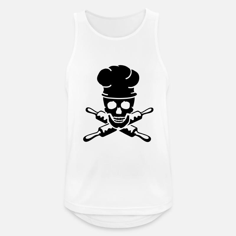 Koch Koch Schädel Schädel - Männer Tank Top atmungsaktiv - Weiß