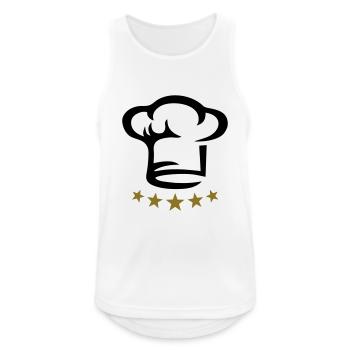 Fünf Sterne Koch, Gold, Hotel, Chefkoch, Küche, 5, - Männer Tank Top atmungsaktiv - Weiß - Vorne - Nick (188cm)