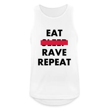 EAT SLEEP RAVE REPEAT - Men's Breathable Tank Top - white - Front - Nick (188cm)
