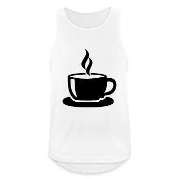 Kaffee - Männer Tank Top atmungsaktiv - Weiß - Vorne - Nick (188cm)