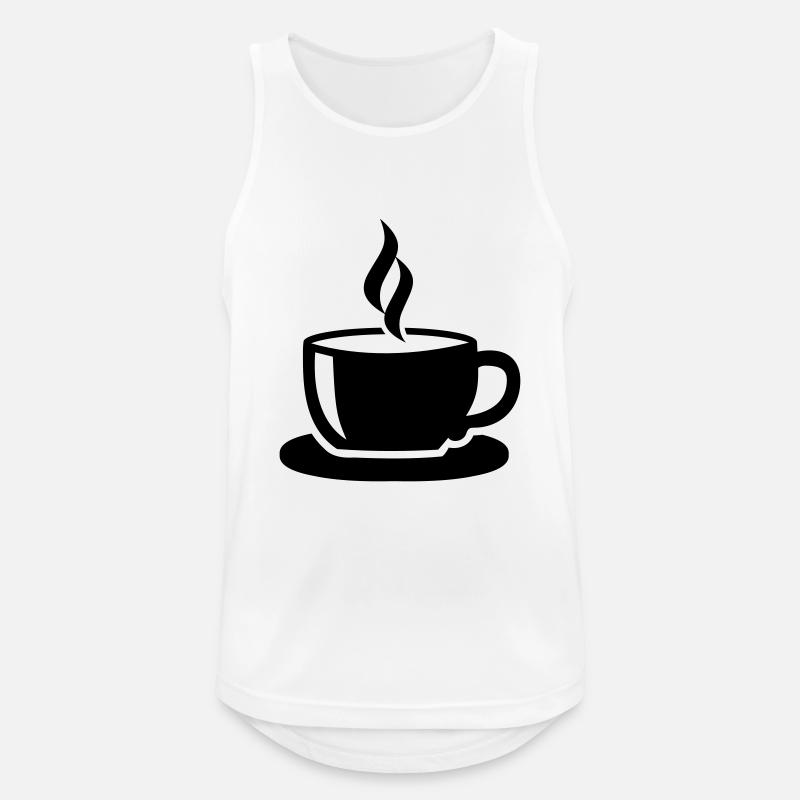 Kaffee - Männer Tank Top atmungsaktiv - Weiß