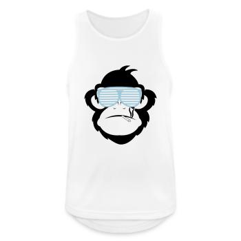 Singe fumeur 2 - Débardeur respirant Homme - blanc - Devant - Nick (188cm)