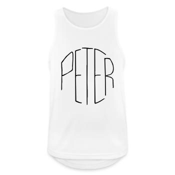 Peter - Männer Tank Top atmungsaktiv - Weiß - Vorne - Nick (188cm)