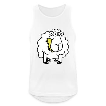 Schaf Frisst Gräser Gras Fressen Hungrig Lustig - Männer Tank Top atmungsaktiv - Weiß - Vorne - Nick (188cm)