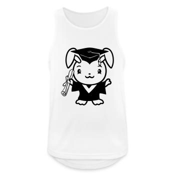 Bunny College School Graduation Abitur Certificat Sweet - Débardeur respirant Homme - blanc - Devant - Nick (188cm)