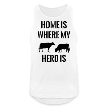 Zuhause ist wo meine Herde ist Landwirt Kühe Kuh - Männer Tank Top atmungsaktiv - Weiß - Vorne - Nick (188cm)