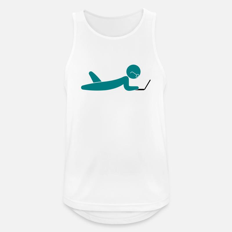 A programmer using a laptop - Men's Breathable Tank Top - white