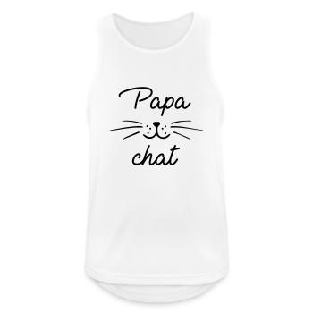 Papa chat - Débardeur respirant Homme - blanc - Devant - Nick (188cm)