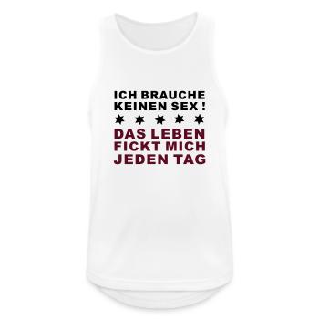 sex - Männer Tank Top atmungsaktiv - Weiß - Vorne - Nick (188cm)