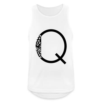 Buchstabe Q - Männer Tank Top atmungsaktiv - Weiß - Vorne - Nick (188cm)