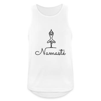 Namasté - Débardeur respirant Homme - blanc - Devant - Nick (188cm)