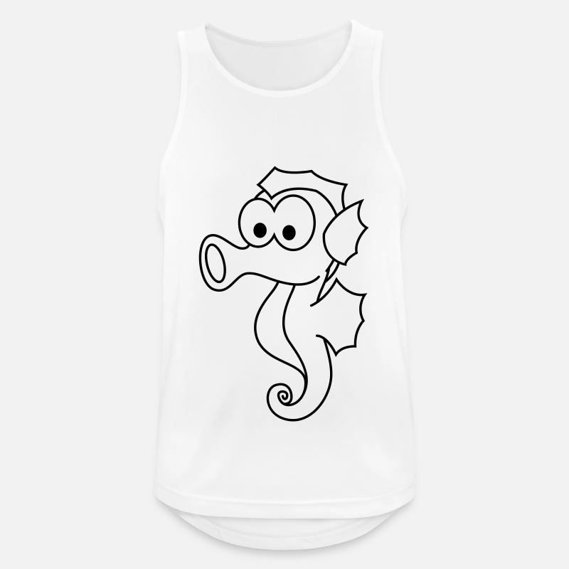 Seepferdchen Comic Tier - Männer Tank Top atmungsaktiv - Weiß