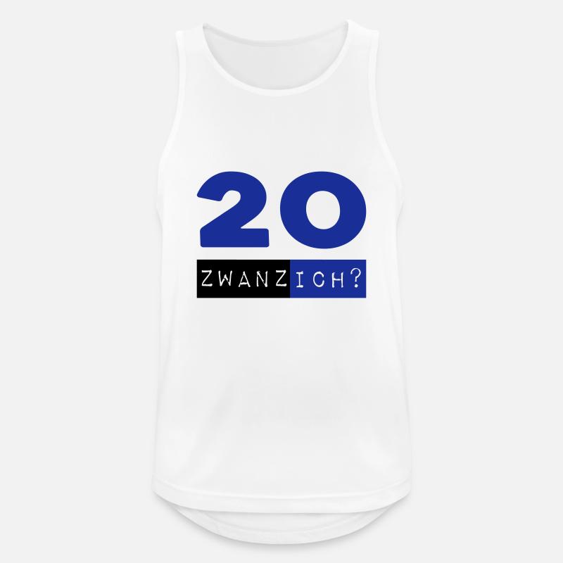 Zwanzich - Männer Tank Top atmungsaktiv - Weiß