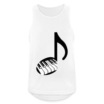 Musiknote und Klavier - Tasten - Männer Tank Top atmungsaktiv - Weiß - Vorne - Nick (188cm)