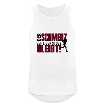 Der Schmerz geht, der Stolz bleibt - Männer Tank Top atmungsaktiv - Weiß - Vorne - Nick (188cm)