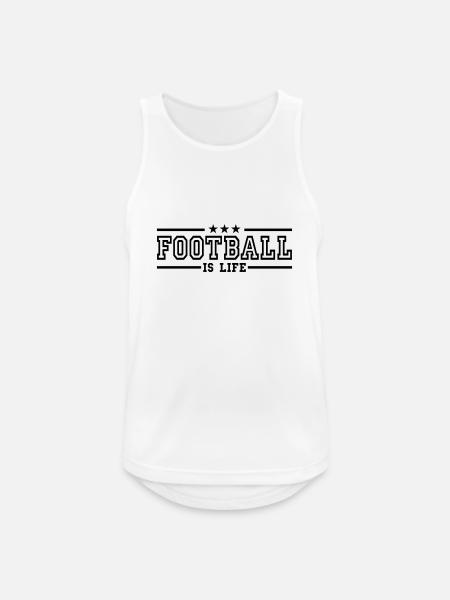 football is life deluxe - Mannen tanktop ademend actief - wit