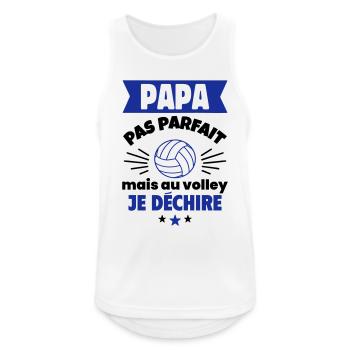 Papa pas parfait, mais au volley je déchire - Débardeur respirant Homme - blanc - Devant - Nick (188cm)