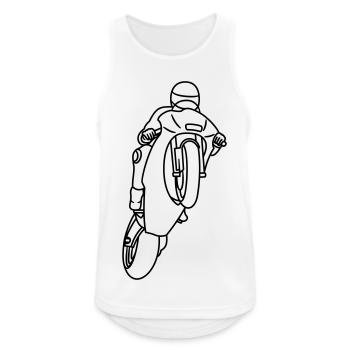 Wheelie extrem mit Rennmotorrad - dunkel - Männer Tank Top atmungsaktiv - Weiß - Vorne - Nick (188cm)