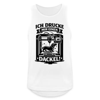 Dachshund 3D Printer Crafting Dog - Men's Breathable Tank Top - white - Front - Nick (188cm)
