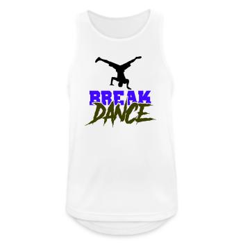 Breakdance Schriftzug Kontrast - Männer Tank Top atmungsaktiv - Weiß - Vorne - Nick (188cm)