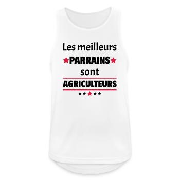 Les meilleurs parrains sont agriculteurs, noël - Débardeur respirant Homme - blanc - Devant - Nick (188cm)
