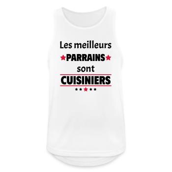 Les meilleurs parrains sont cuisiniers,cadeau noël - Débardeur respirant Homme - blanc - Devant - Nick (188cm)