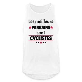 Les meilleurs parrains sont cyclistes, cadeau noël - Débardeur respirant Homme - blanc - Devant - Nick (188cm)