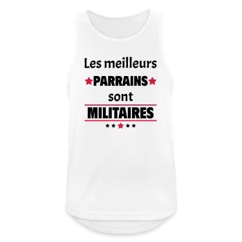 Les meilleurs parrains sont militaires, noël - Débardeur respirant Homme - blanc - Devant - Nick (188cm)