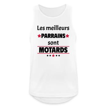 Les meilleurs parrains sont motards, cadeau noël - Débardeur respirant Homme - blanc - Devant - Nick (188cm)