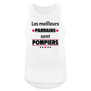 Les meilleurs parrains sont pompiers, cadeau noël - Débardeur respirant Homme - blanc - Devant - Nick (188cm)