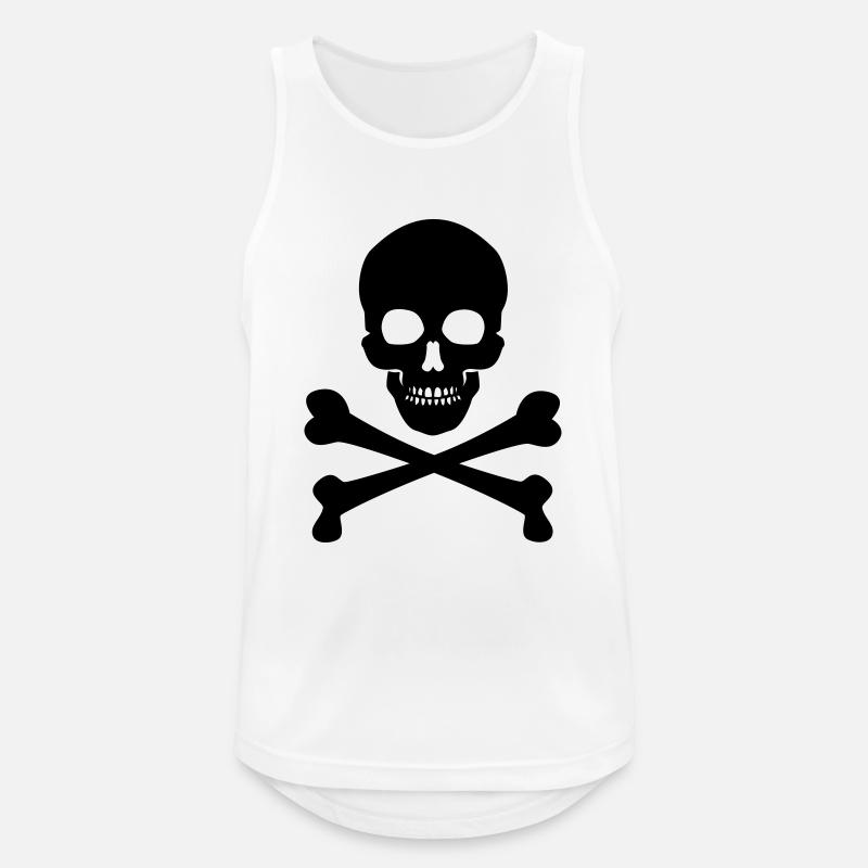 Skull & Bones - Männer Tank Top atmungsaktiv - Weiß