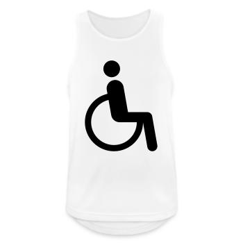Rollstuhl - Männer Tank Top atmungsaktiv - Weiß - Vorne - Nick (188cm)