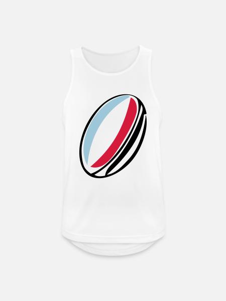Frankreich Rugby-Ball - Männer Tank Top atmungsaktiv - Weiß