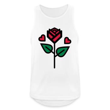 Valentine's Rose avec coeur - Débardeur respirant Homme - blanc - Devant - Nick (188cm)