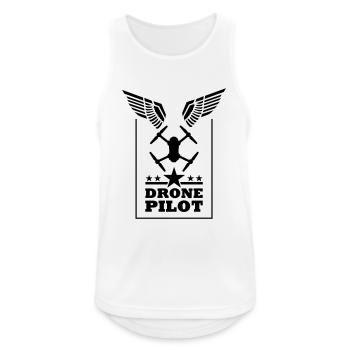 Drone Pilot Men Cadeau - Débardeur respirant Homme - blanc - Devant - Nick (188cm)