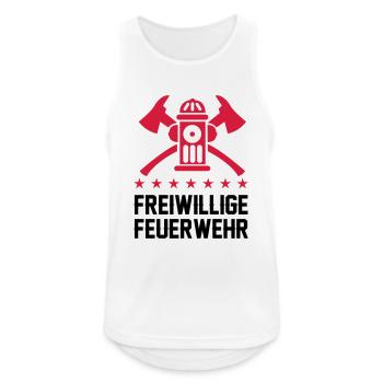 Freiwillige Feuerwehr - Männer Tank Top atmungsaktiv - Weiß - Vorne - Nick (188cm)