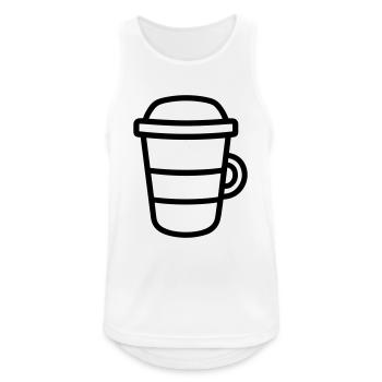 Kaffeebecher - Männer Tank Top atmungsaktiv - Weiß - Vorne - Nick (188cm)