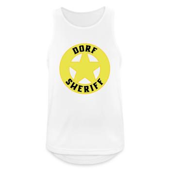 Farben änderbar | Dorf Sheriff - Männer Tank Top atmungsaktiv - Weiß - Vorne - Nick (188cm)