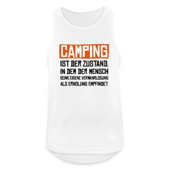 Camping Beschreibung Verwahrlosung Erholung - Männer Tank Top atmungsaktiv - Weiß - Vorne - Nick (188cm)